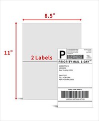 1000 Value 8.5″ X 5.5″ Half Sheet Self Adhesive Shipping Labels 2 Per Sheet