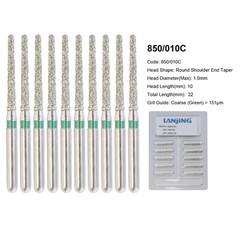 FG Dental Diamond Burs 856 850 Round End Taper Crown Prep Coarse Fine High Speed