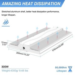 300W LED Linear High Bay Light Warehouse Factory Industrial Commercial Shop Lamp