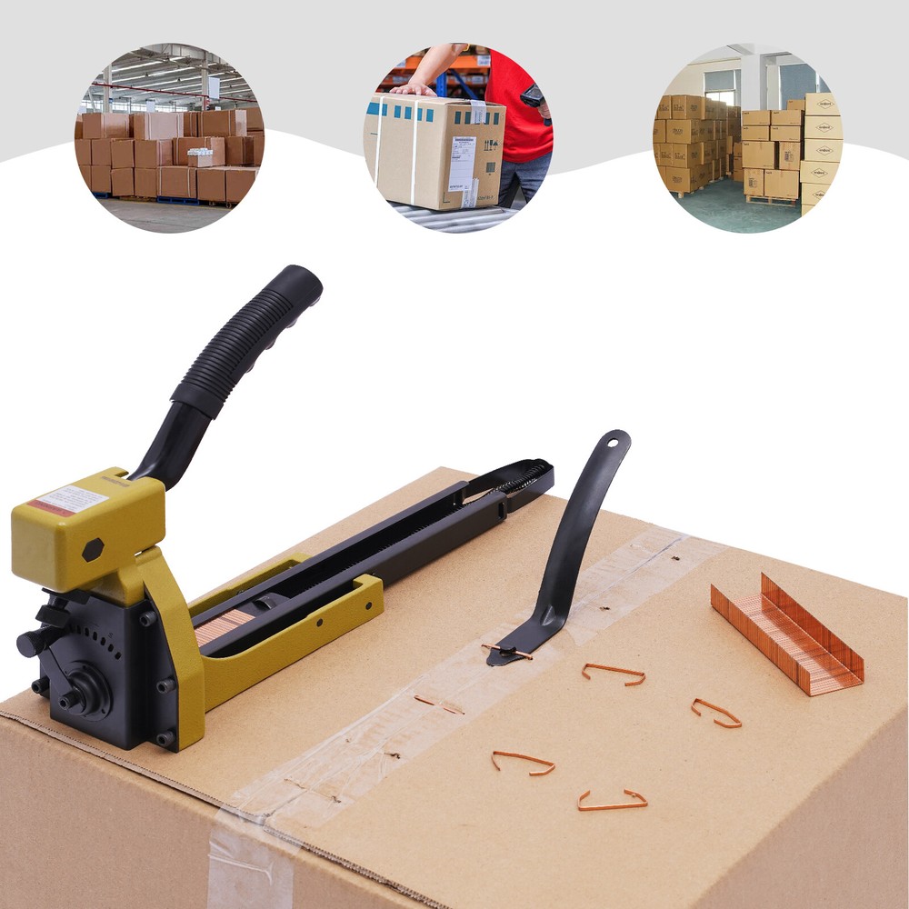 Carton Stapler w/100 Staples for Sealed Boxes, Cartons, Corrugated Cardboard