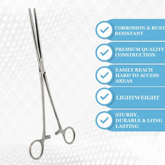 Premium Quality Rochester Pean Hemostat Locking Forceps Straight 10″ with Full S