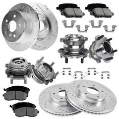 11.65/11.48″ F&R Drilled Slotted Brake Kit w/ Hub Bearing 2007-18 Nissan Altima