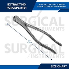10 Pcs Extracting Forceps #150 & 151 Dental Instruments Stainless German Grade