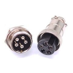1Set GX20 5Pin 20mm Panel Mounting Metal Aviation Connector Plug + Socket