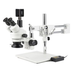 AmScope 3.5X-90 Trinocular Stereo 2-Arm Boom Microscope 8MP HDMI/WiFi/LAN Camera