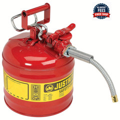 NEW Justɾite 7220120 Type II Safety Can 2-Gallon with 5/8″ Flexible Spout Red