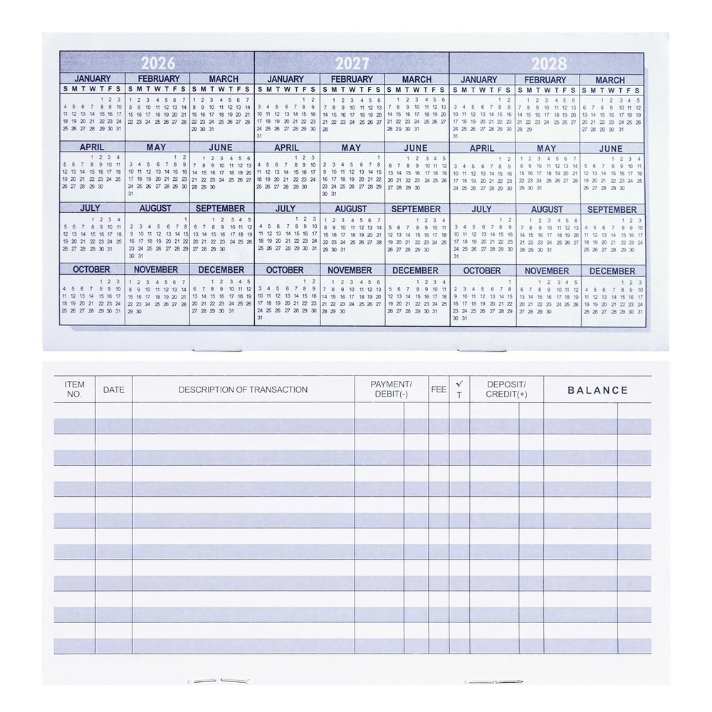 20 Pack Checkbook Register, Check Registers for Personal, Blank Ledger Transa…