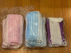 Lot of Disposable Masks Blue Pink Purple Face Masks Medical Earloop