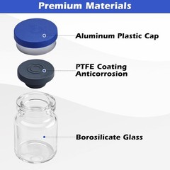 3ml Headspace Vials Clear Glass Bottle 13mm Crimp top Flat Bottom HPLC 100PCS