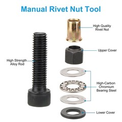 72Pcs Manual Rivet Nut Gun Kit For M6- M12 Threaded Insert Tool Automotive DIY