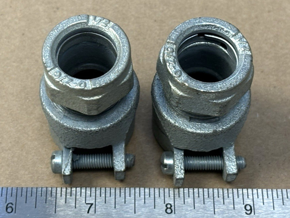 Lot 2 1/2″ Straight Screw Clamp FMC Flexible Metal Conduit Connector Zinc UL