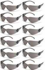 12 PR. GRAY SMOKE LENS SUNGLASSES Protective Eyewear Work Safety Glasses UV Z87+