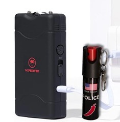 VIPERTEK Small Stun Gun 350 BV USB Rechargeable + Spray