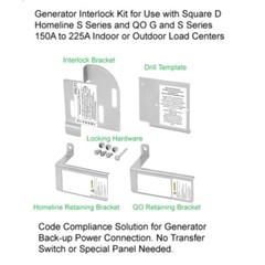 Generator interlock kit for Square D QO and Homeline 150 – 200 Amp Main Panel