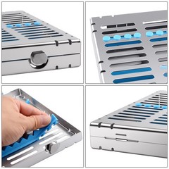 135°C Autoclavable Dental Sterilization Cassette Rack Box for 20 Grid Instrument