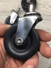 Plastiglide 2″ x 7/8″ Soft Rubber Caster Full Swivel Stem Mount Lot Of 5 See Pic