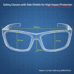 Bifocal Reading Readers Safety Glasses CLEAR Lens 1.5, 2.0, 2.5 Jorestech