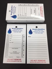 Backflow Inspection Tags – Custom Print – Waterproof – UV Resistant (Pkg of 100)
