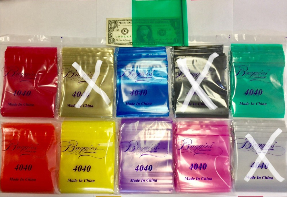 BaggiesSince1987- 4″ X 4″ ZipSeal COLOR BAGS 4040 2.8MIL 7C PreMix, 👀Details🔽