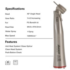 1-10*SANDENT Dental 1:4.2 LED Contra Angle Internal/External Water Handpiece