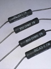 200 Ohm 7 Watt Resistors 1% Tol New Lot of 4 By IRC. IRC AS-7