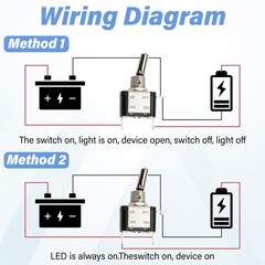 3 PCS LED Lighted Rocker Toggle Switch, 12V SPST 3 Pin 2 Position ON/Off Rock