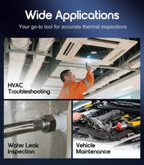 Thermal Camera, 240×240, -4°F–1022°F, 25Hz IR Imaging with Temp Alarm, 50° FOV