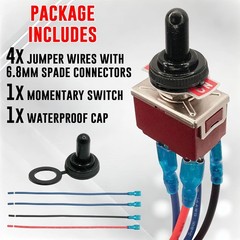 Momentary Reverse Polarity Switch 12V 30A | DPDT 4-Pin (On)-Off-(On) Toggle Swit