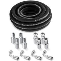 25FT 1/2″ Hydraulic Hose w/ 12PCS Hydraulic Hose Fittings W.P.40MPa / 5800PSI