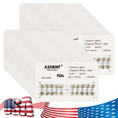 AZDENT Dental Orthodontic Brackets Braces Metal Mini Roth/MBT .022 Hooks 345