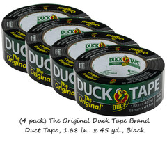 (4 pack) The Original Duck Tape Brand Duct Tape, 1.88 in. x 45 yd, Black