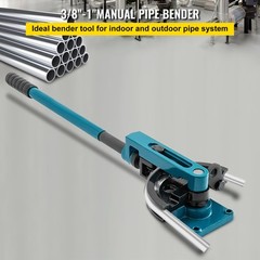 VEVOR Pipe Bender Manual Bench Bending Machine 3/8″-1″ Tube Bender Set 7 Dies