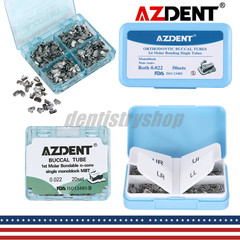 AZDENT Dental Orthodontic Bondable Buccal Tubes 1st Molar Roth/MBT 0.22 Non-conv