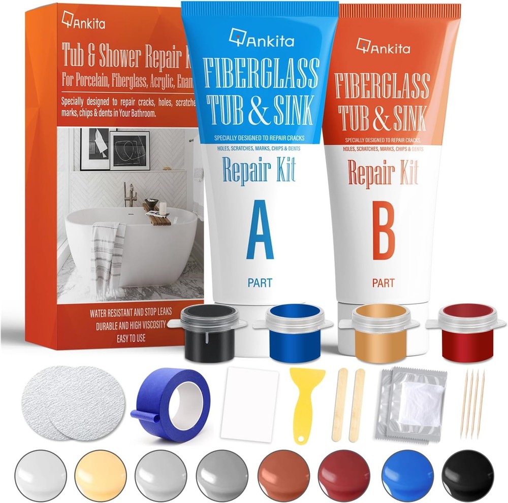 Fiberglass Tub Repair Kit(Color Match), Shower No.02 Color Match