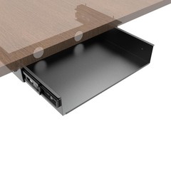 Mofangtech 13 inch Under Desk Slide Out Storage Shelf, Sliding Black
