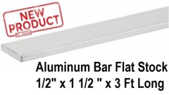 ALUMINUM BAR FLAT STOCK 1/2″ Thick x 1-1/2″ Wide x 3 Feet Long Unpolished Finish