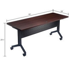 Global Industrial Flip-Top Training Table 60″ x 24″ Walnut