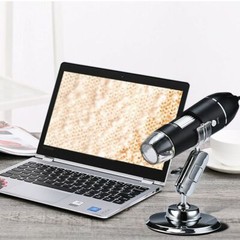 8LED 1000X 10MP USB Digital Microscope Endoscope Magnifier Camera w/ Stand Black