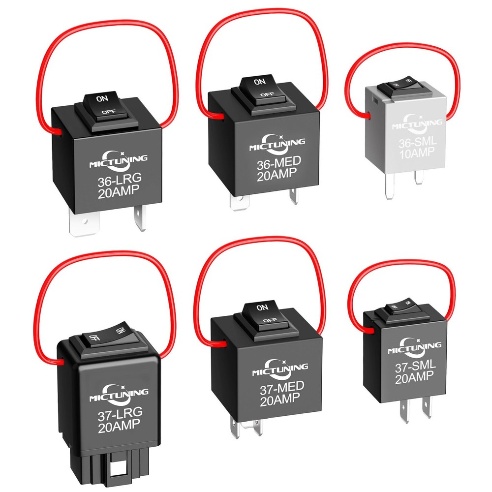 MICTUNING 6pcs 9038A Automotive Relay Tester, Bypass Switch Master Kit w/Loop US