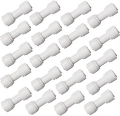 20 pcs 1/4-1/4 Straight Fitting Connector Quick Connect Push In RO System home
