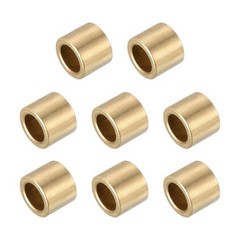 6mm Bore x 10mm OD x 10mm Length Sleeve Bearings Gold Tone 8 Pack