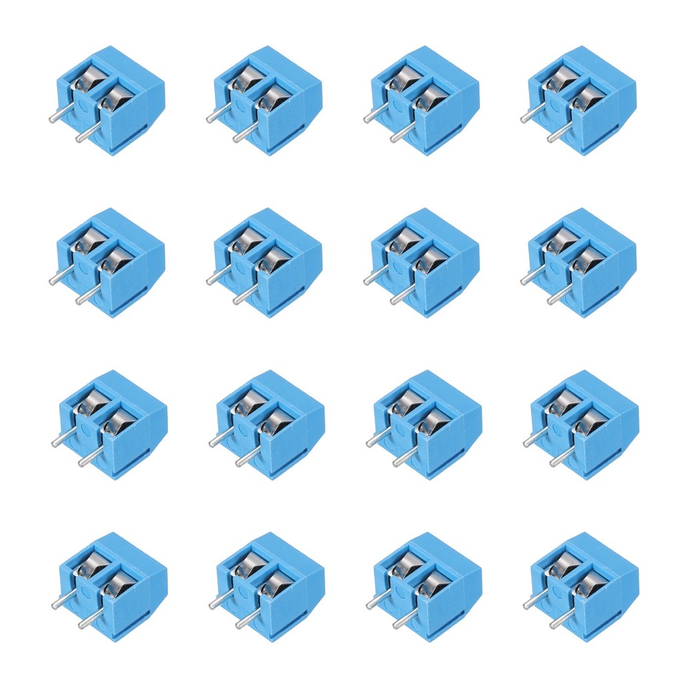 20Pcs 2 Pin PCB Mount Screw Terminal 5mm 0.2 Inch Pitch,Blue
