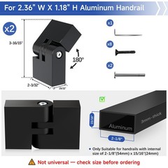 Zylorix 2Pack 180° Adjustable Vertical Pivot Connector for 2.36″ W X 1.18″ H …