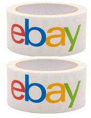 TWO ROLLS of eBay Branded Packaging Shipping Tape with Color Logo 75Yds x 2 in.