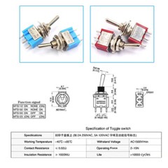 Toggle Switch 2/3/4/6/9/12 Pin 2 3 Position for Boat Car Dashboard Model Railway