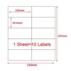 2″ x 4″ Shipping Address Labels for Laser Ink Jet Adhesive 10 UP 100-4000 Sheets