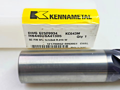 Kennametal 1″ x 1 x 3 x 6 R.015 Solid Carbide End Mill 5 Flute KC643M