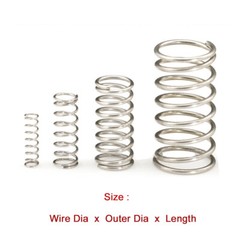 10 Pcs Compression Springs Wire Dia 0.5/0.6/0.7mm OD 3mm-12mm A2 Stainless Steel