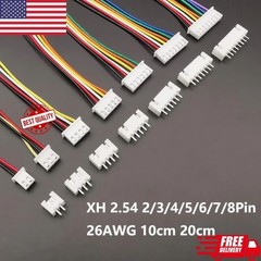 5Sets JST XH2.54 Wire Cable Connector 2-8Pin Male Female Plug 26AWG 10/20cm