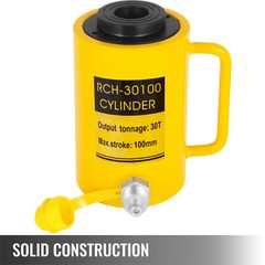 VEVOR Hollow Plunger 30Ton 4″Stoke/ 100mm Hydraulic Cylinder Jack Single Acting